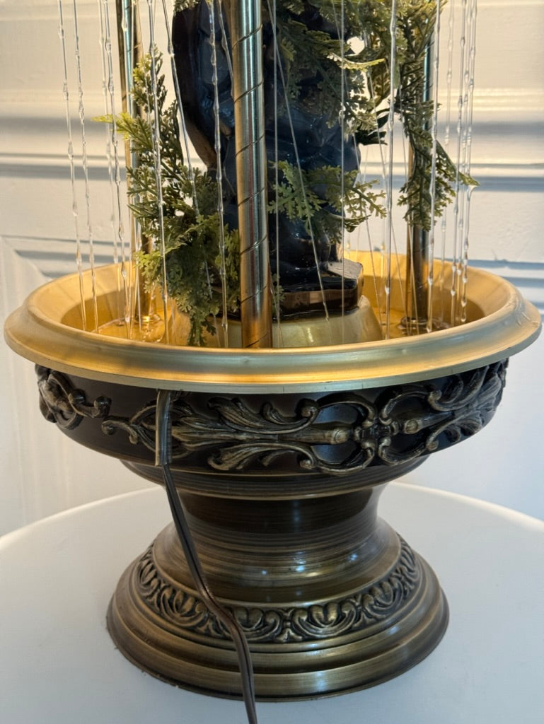 30" Grist Mill Water Wheel Table Top Oil Rain Lamp - RESTORED - Creators - VIDEO