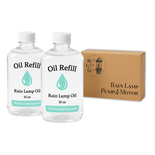 Oil Rain Lamp Restoration Kit - Replacement Pump & Motor + 32oz Rain Oil Refill Kit