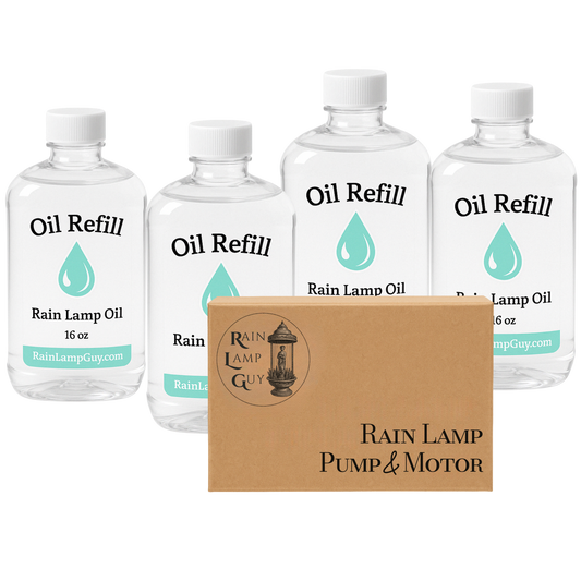 Oil Rain Lamp Restoration Kit - Replacement Pump & Motor + 64oz Rain Oil Refill Kit