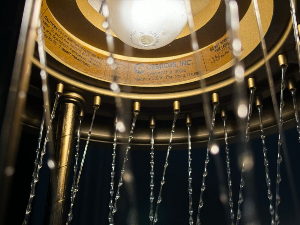 30" Grist Mill Water Wheel Table Top Oil Rain Lamp - RESTORED - Creators - VIDEO