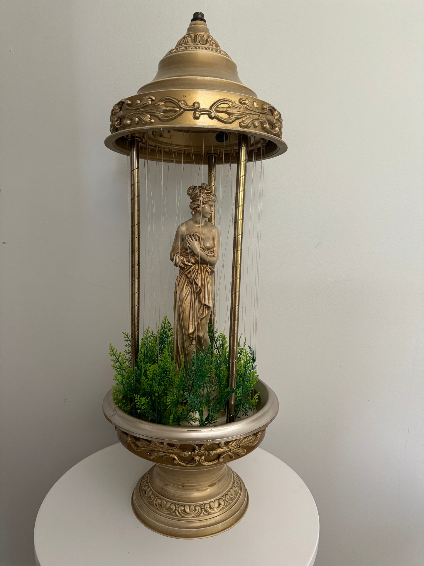 Double Row Nude Goddess Table Top Oil Rain Lamp - Restored Vintage Oil Rain Lamps - Creators Inc - 30" Table Top