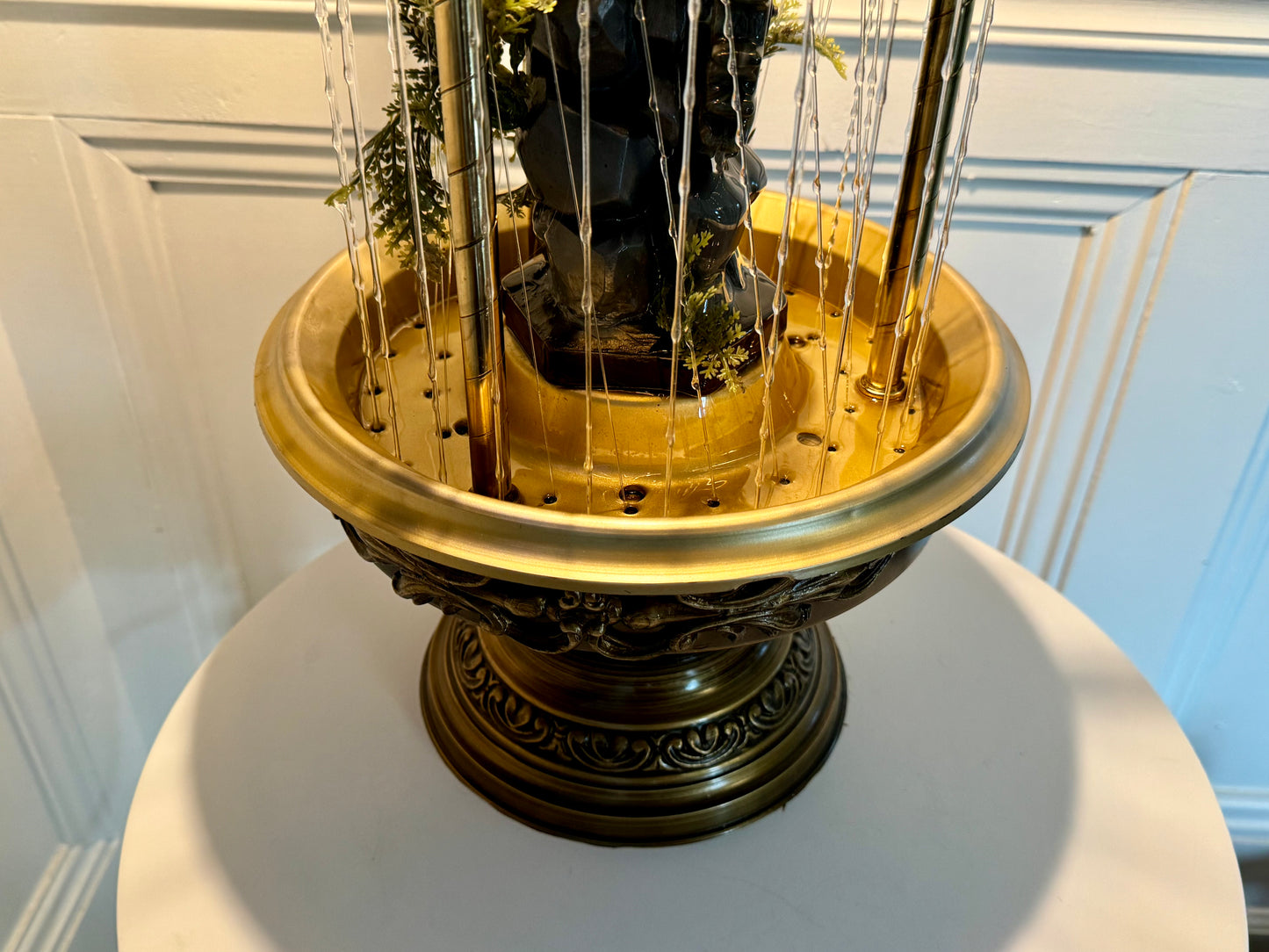 30" Grist Mill Water Wheel Table Top Oil Rain Lamp - RESTORED - Creators - VIDEO