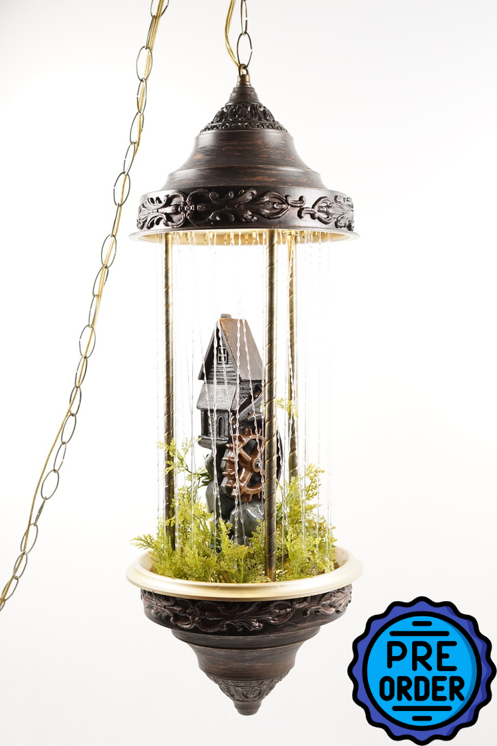 PRE ORDER ONLY 1 AVAILABLE Double Row Grist Mill Hanging Swag Oil Rain Lamp Restored Vintage Oil Rain Lamps Creators Inc 30