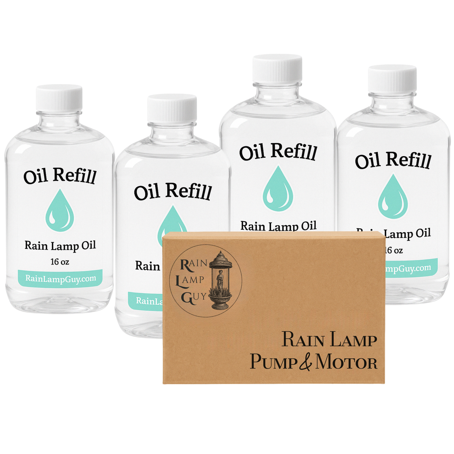 Oil Rain Lamp Restoration Kit - Replacement Pump & Motor + 64oz Rain Oil Refill Kit