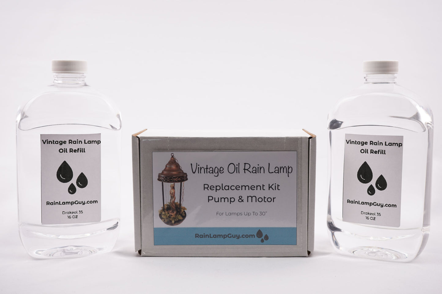 Oil Rain Lamp Restoration Kit - Replacement Pump & Motor + 32oz Rain Oil Refill Kit