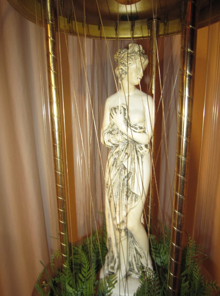 Double Row Nude Goddess Hanging Swag Oil Rain Lamp - Restored Vintage Oil Rain Lamp - Creators Inc - 30" White/Gold Goddess Rain Lamp