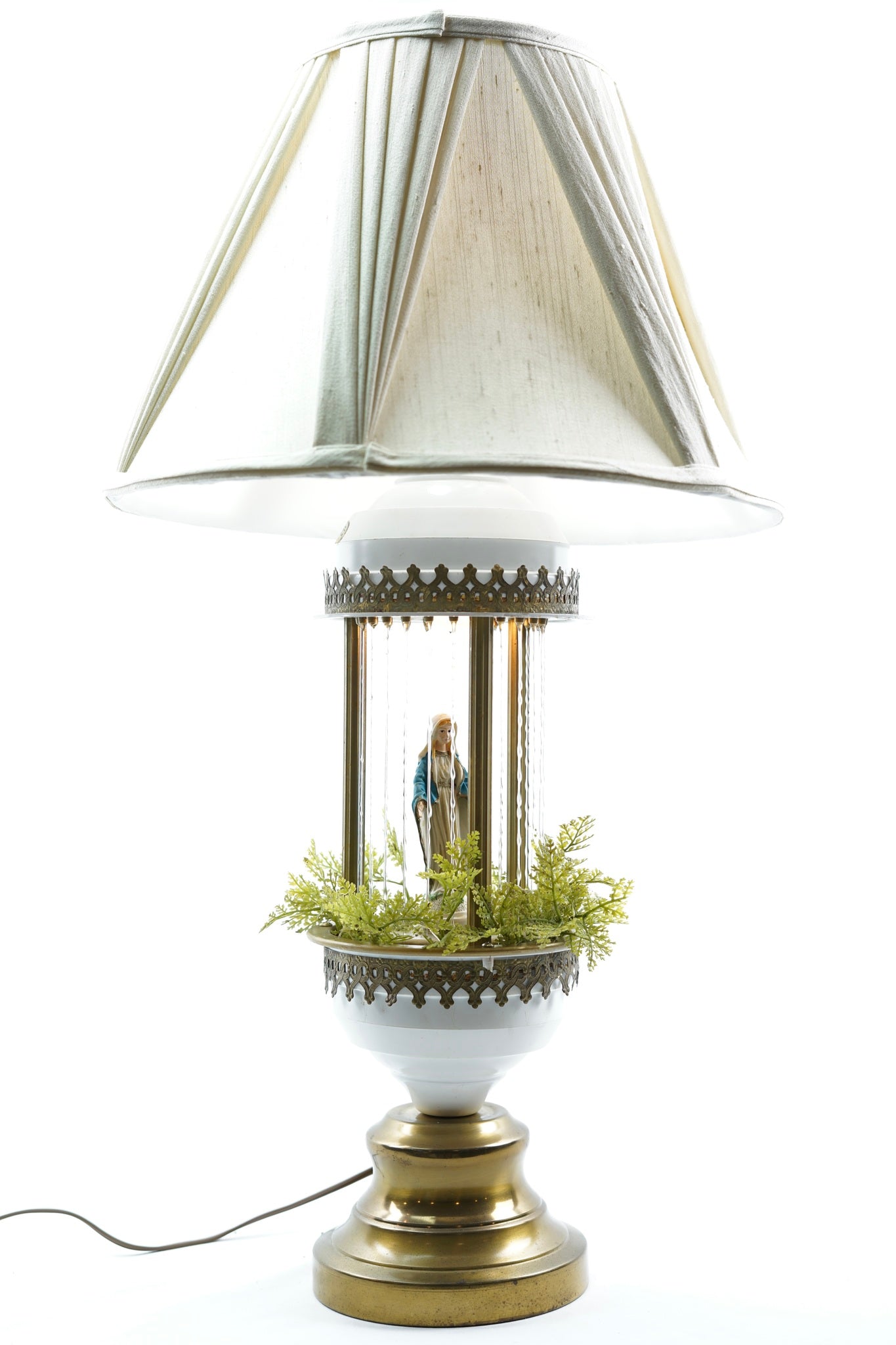 Restored Oil Rain Lamp Combo - 28" Shaded Oil Rain Table Lamp - One Of A Kind - Custom Made!