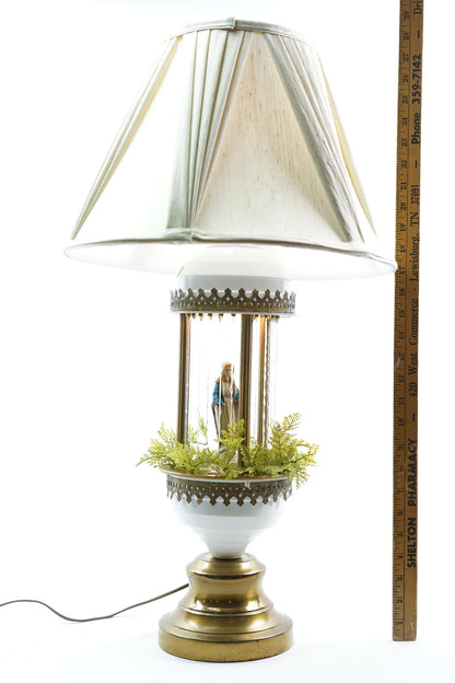 Restored Oil Rain Lamp Combo - 28" Shaded Oil Rain Table Lamp - One Of A Kind - Custom Made!